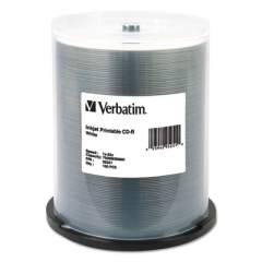 Verbatim CD-R Printable Recordable Disc, 700 MB/80 min, 52x, Spindle, White, 100/Pack (95251)