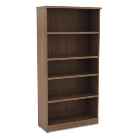 Alera Valencia Series Bookcase, Five-Shelf, 31 3/4w x 14d x 64 3/4h, Modern Walnut (VA636632WA)