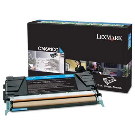 Lexmark C746A1CG Return Program Toner, 7,000 Page-Yield, Cyan