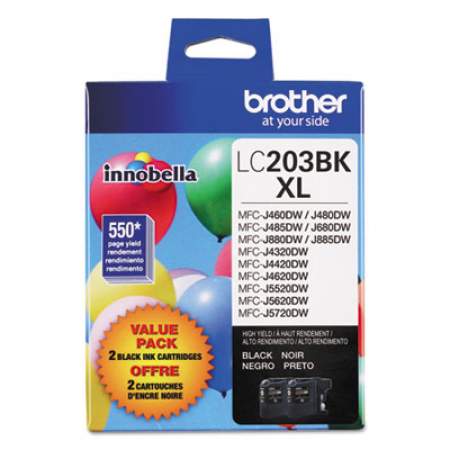 Brother LC2032PKS Innobella High-Yield Ink, 550 Page-Yield, Black, 2/Pack