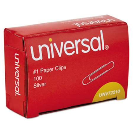 Universal Paper Clips, Small (No. 1), Silver, 100 Clips/Box, 10 Boxes/Pack (72210)