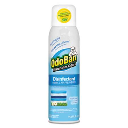 OdoBan Ready-To-Use Disinfectant Fabric and Air Freshener 360 Spray, Fresh Linen, 14 oz Can (91070114AEA)