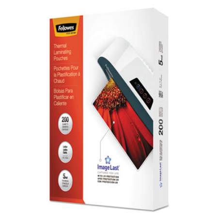 Fellowes ImageLast Laminating Pouches with UV Protection, 5 mil, 9" x 11.5", Clear, 200/Pack (5245301)