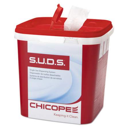 Chicopee S.U.D.S. SINGLE USE DISPENSING SYSTEM TOWELS FOR QUAT, 10 X 12, 110/ROLL, 6 ROLLS AND 1 DISPENSER/CARTON (0721)