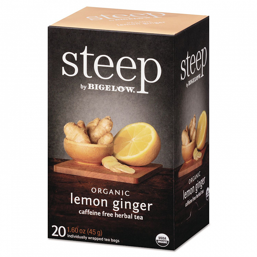 steep Tea, Lemon Ginger, 1.6 oz Tea Bag, 20/Box (17704)