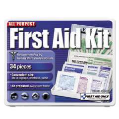First Aid Only All-Purpose First Aid Kit, 34 Pieces, 3.74 x 4.75, 34 Pieces, Plastic Case (112)
