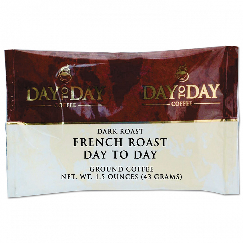 100% Pure Coffee, French Roast, 1.5 oz Pack, 42/Carton (22005)