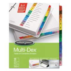 Wilson Jones Multi-Dex Table of Contents Dividers, 15-Tab, 1 to 15, 11 x 8.5, White, 1 Set (91503)