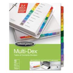 Wilson Jones Multi-Dex Table of Contents Dividers, 10-Tab, 1 to 10, 11 x 8.5, White, 1 Set (91003)