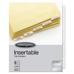 Wilson Jones Insertable Tab Dividers, 3-Hole Punched, 5-Tab, 11 x 8.5, Buff (54310)