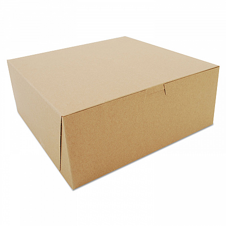 Kraft One-Piece Non-Window Bakery Boxes, 10 x 10 x 4, Brown, Paper, 100/Bundle (0973K)