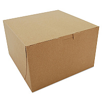 Kraft One-Piece Non-Window Bakery Boxes, 8 x 8 x 5, Brown, Paper, 100/Bundle (09455K)