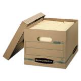 Bankers Box STOR/FILE Basic-Duty Storage Boxes, Letter/Legal Files, 12.5" x 16.25" x 10.5", Kraft/Green, 12/Carton (1277601)