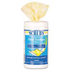 SCRUBS Hand Sanitizer Wipes, 6 x 8, 120 Wipes/Canister, 6 Canisters/Case (92991CT)