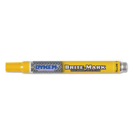 DYKEM BRITE-MARK Paint Markers, Medium Bullet Tip, Yellow (84004)