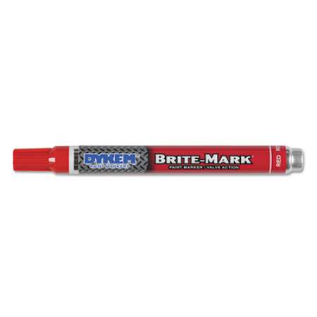 DYKEM BRITE-MARK Paint Markers, Medium Bullet Tip, Red (84006)