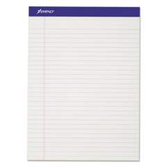 Ampad Perforated Writing Pads, Wide/Legal Rule, 50 White 8.5 x 11.75 Sheets, Dozen (20320)