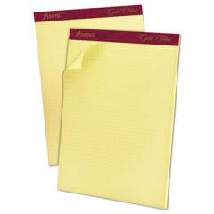 Ampad Gold Fibre Canary Quadrille Pads, Stapled with Perforated Sheets, Quadrille Rule (4 sq/in), 50 Canary 8.5 x 11.75 Sheets (22143)