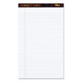 TOPS Docket Gold Ruled Perforated Pads, Wide/Legal Rule, 50 White 8.5 x 14 Sheets, 12/Pack (63990)