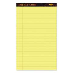 TOPS Docket Gold Ruled Perforated Pads, Wide/Legal Rule, 50 Canary-Yellow 8.5 x 14 Sheets, 12/Pack (63980)