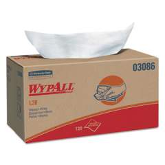 WypAll L30 Towels, POP-UP Box, 10 x 9 4/5, White, 120/Box, 10 Boxes/Carton (03086)