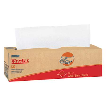 WypAll L30 Towels, POP-UP Box, 9 4/5 x 16 2/5, 100/Box, 8 Boxes/Carton (05800)