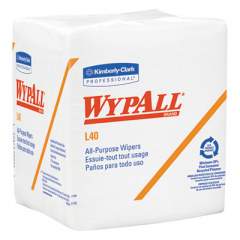 WypAll L40 Towels, 1/4 Fold, White, 12.5x12, 56/Pack, 12 Packs/Carton (05600)