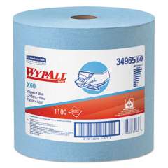 WypAll X60 Cloths, Jumbo Roll, 12 1/2 x 13 2/5, Blue, 1100/Roll (34965)