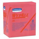 WypAll X80 Cloths, 1/4 Fold, HYDROKNIT, 12 1/2 x 12, Red, 50/Box, 4 Boxes/Carton (41029)