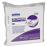 W4 Critical Task Wipers, Flat Double Bag, 12 x 12, Unscented, White, 100/Bag, 5 Bags/Carton (33330)