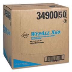 WypAll X60 Cloths, Flat Sheet, 12 1/2 x 16 4/5, White, 150/BX, 6/CT (34900)