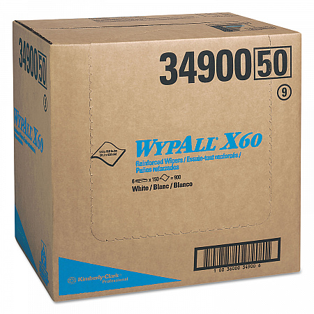 General Clean X60 Cloths, Flat Sheet, 12.5 x 16.8, White, 150/Box, 6 Boxes/Carton (34900)