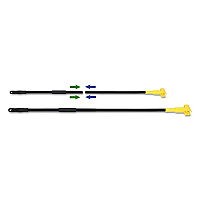 Two-Piece Metal Handle with Plastic Jaw Head, 1.5" dia x 59", Black/Yellow (FF610)