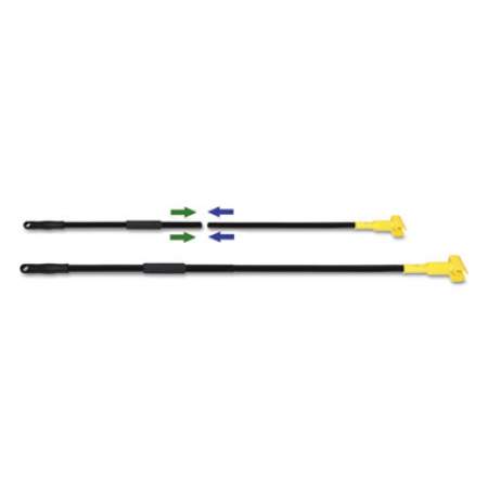 Boardwalk Two-Piece Metal Handle with Plastic Jaw Head, 59" Handle, Black/Yellow (FF610)