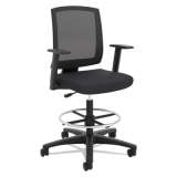 HON VL515 Mid-Back Mesh Task Stool with Fixed Arms, Supports Up to 250 lb, 24" to 33" Seat Height, Black (VL515LH10)