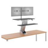 HON Directional Desktop Sit-to-Stand, 31.5" x 35" x 41", Silver/Black (S1102)