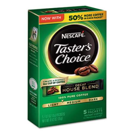 Nescafeee Taster's Choice Decaf House Blend Instant Coffee, 0.1oz Stick, 5/Box, 12 Bx/Ctn (86073)