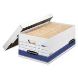 Bankers Box STOR/FILE Medium-Duty Storage Boxes, Legal Files, 15.88" x 25.38" x 10.25", White/Blue, 4/Carton (0070205)