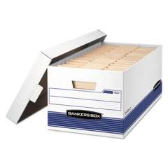 Bankers Box STOR/FILE Medium-Duty Storage Boxes, Letter Files, 12.88" x 25.38" x 10.25", White/Blue, 12/Carton (00701)