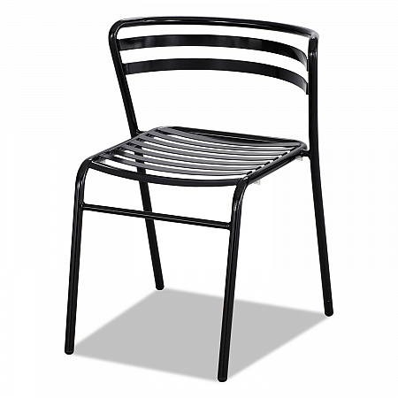 CoGo Steel Outdoor/Indoor Stacking Chair, Supports Up to 250 lb, 17