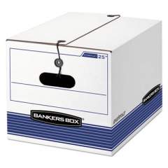 Bankers Box STOR/FILE Medium-Duty Strength Storage Boxes, Letter/Legal Files, 12.25" x 16" x 11", White/Blue, 12/Carton (00025)