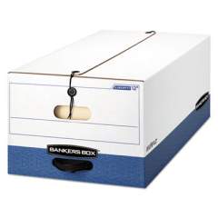 Bankers Box LIBERTY Heavy-Duty Strength Storage Boxes, Legal Files, 15.25" x 24.13" x 10.75", White/Blue, 4/Carton (0001203)