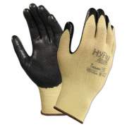 AnsellPro HyFlex CR Gloves, Size 7, Yellow/Black, Kevlar/Nitrile, 24/Pack (115007)