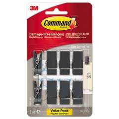 Command Spring Hook, 5/8w x 3/4d x 1 1/2h, Slate, 8 Hooks/Packs (17089S8ES)