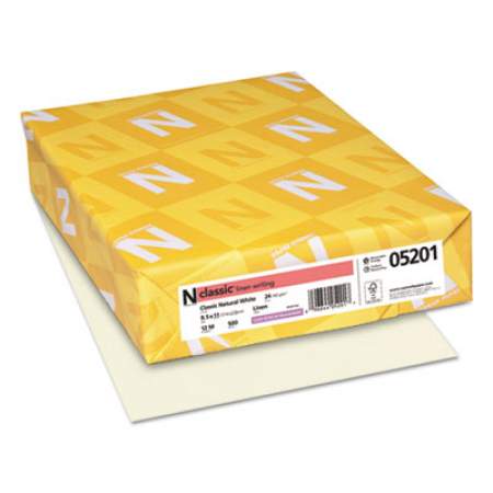 Neenah Paper CLASSIC Linen Stationery, 24 lb, 8.5 x 11, Classic Natural White, 500/Ream (05201)