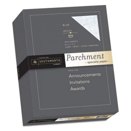 Southworth Parchment Specialty Paper, 24 lb, 8.5 x 11, Blue, 500/Ream (964C)