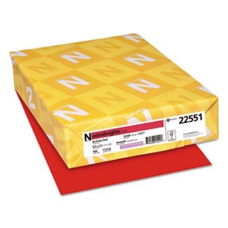Astrobrights Color Paper, 24 lb, 8.5 x 11, Re-Entry Red, 500 Sheets/Ream (22551)