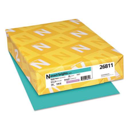 Neenah Paper Exact Brights Paper, 20lb, 8.5 x 11, Bright Aqua, 500/Ream (26811)