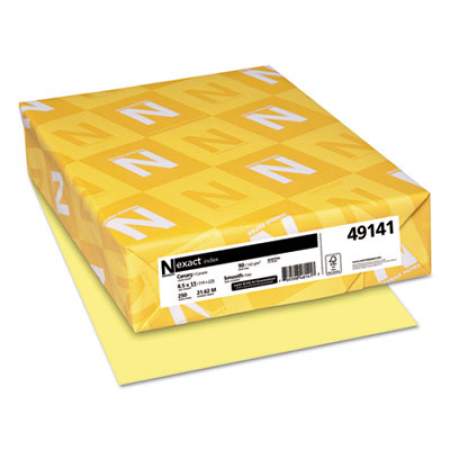 Neenah Paper Exact Index Card Stock, 90 lb, 8.5 x 11, Canary, 250/Pack (49141)