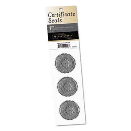 Southworth Certificate Seals, 1.75" dia., Silver, 3/Sheet, 5 Sheets/Pack (99293)
